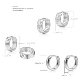 Krstudent Gold Hoop Earrings Pack 18K White Gold Plated Small Hypoallergenic Hoop Huggie Earrings Set for Women Girls