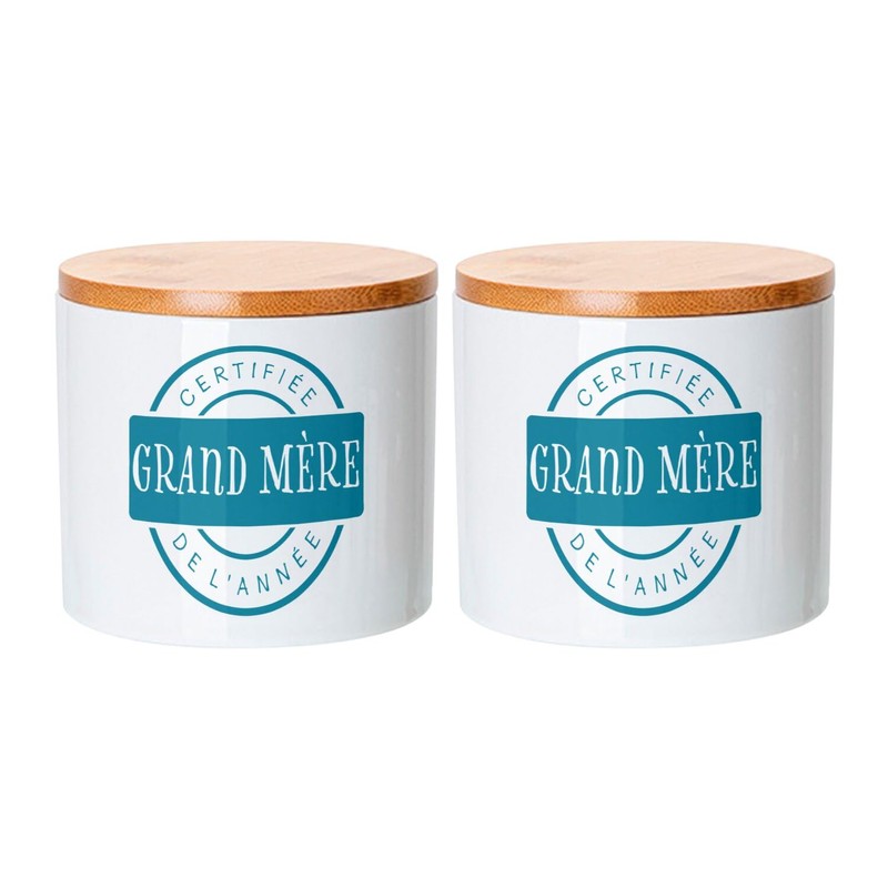 Fabulous Ceramic Jar with Lid Bamboo - Certified Grandmother of