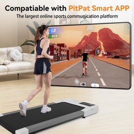 MJWW Smart Walking Pad, Compact Under Desk Treadmill with Double Shock Absorption, Quiet Operation, Portable Walking Pad Treadmills for Home Offuce Small with Pitpat APP & Remote Control