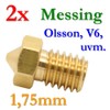 2x E3D V5 V6 JHead Brass Nozzle for 1.75 mm