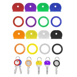 Key Caps Labels Colourful Pack of 8 Key Markers Round PVC Key Marking Set for Standard Thin Flat House Keys