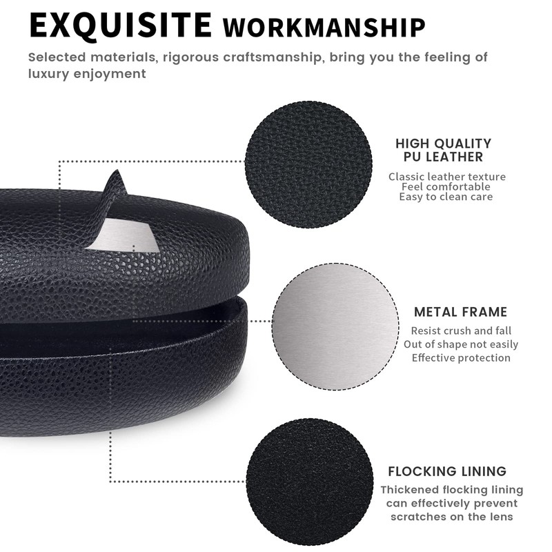 molshine Hard Shell Sunglasses Case,Classic Large Glasses Case for Sunglass,Eyeglasses