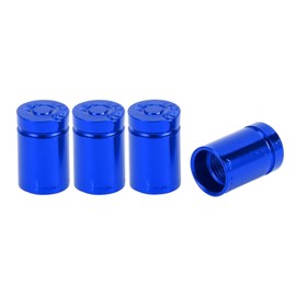 VekAuto 4 Pcs Tire Valve Stem Caps, 11x17MM Car Wheel Valve Cap Universal for Car Bike Motorcycle Anti Crash Aluminum Alloy Blue Tyre Valve Stem Cover Valve Dust Cap Tire Valve Cap
