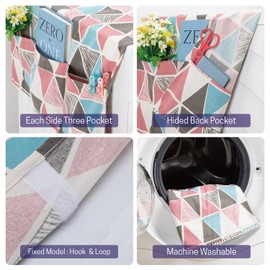 SWISSELITE Washer and Dryer Covers for the Top, Washing Machine Top Cover, Fridge Dust Cover with 12 Side Storage Pockets for Home and Kitchen