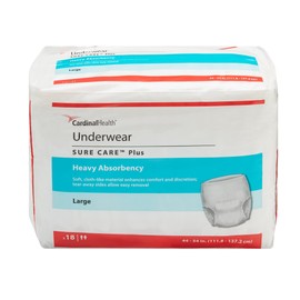 Sure Care Plus Disposable Underwear Pull On with Tear Away Seams Large, 1615A, Heavy, 18 Ct