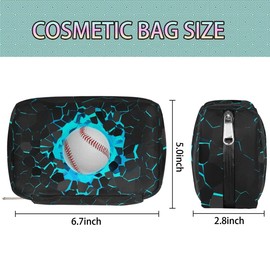 LLCXCSI Kids Toiletry Bag for Boys, Cute Small Blue 3D Baseball Wash Bag for Little Young Boys Waterproof Cosmetic Weekender Bag Toddler Traveling Toiletries