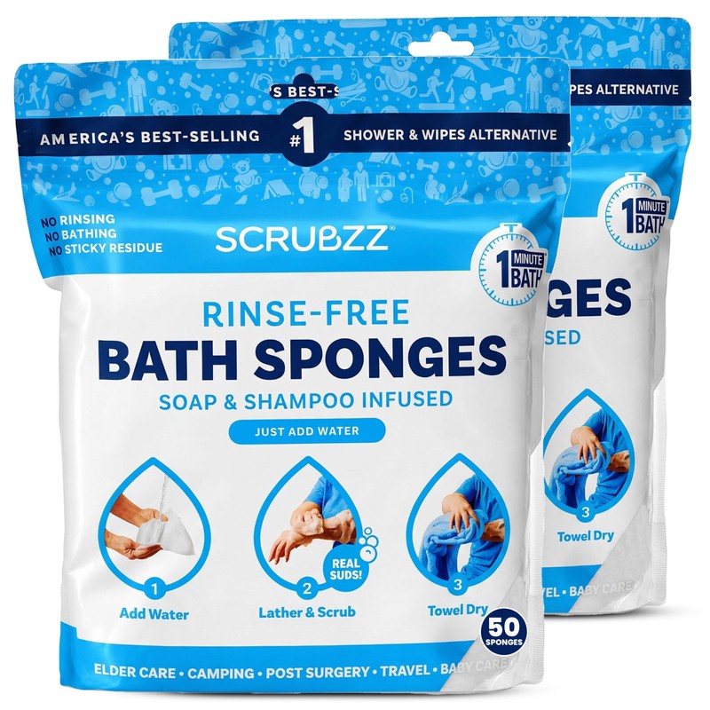 Scrubzz Toallitas de baño desechables - Toallitas de ducha todo