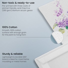 ARTEZA Canvas Panels for Painting, 28 Pieces, 5 x 7, 8 x 10, 9 x 12, 11 x 14 Inches, Cotton, Gesso-Primed, Art Supplies for Acrylic and Oil Painting