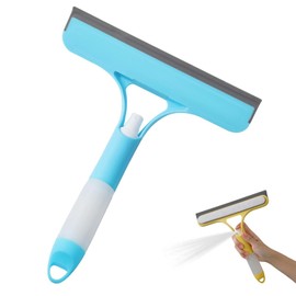 3 in 1 Window Cleaning Scraper,3 in 1 Spray Squeegee,2025 New with Brush and Built-in Spray BottleAll-Purpose,All-Purpose Window Cleaner Tool (Blue)