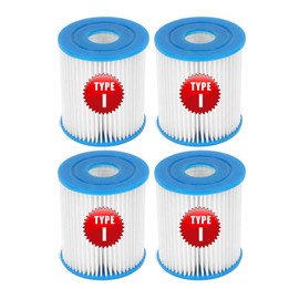 Type I Pool Filter Cartridge for Bestway, Pools Filter Cartridge Size I for Swimming Pool Filter, High-Efficiency Filter Elements for 330 Gallon Pump Filter Cartridge. (4 Pack)