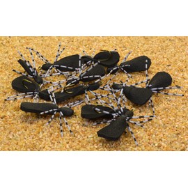 1 Dozen Foam Spider Flies for Fly Fishing for Bass, Trout, Blue Gill and More (Black)