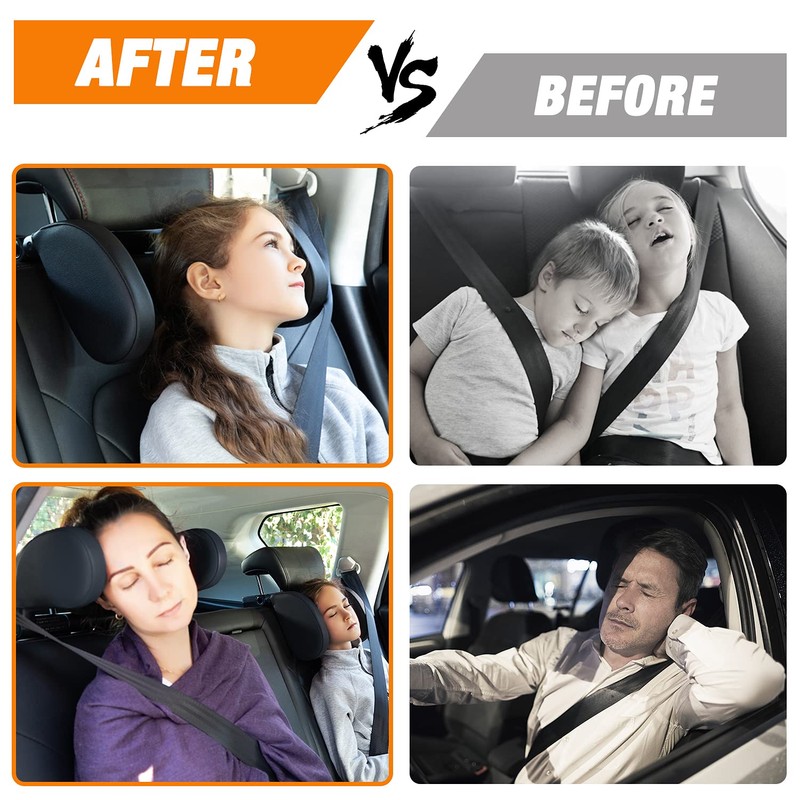 Heapany [Upgraded] Car Headrest Pillow, Head Support Neck Pillows, Roadpal