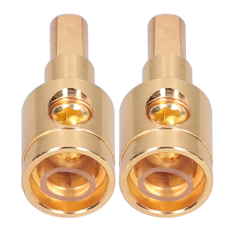 2pcs 0GA Wire Reducer Terminal Connector Pure Copper Gold Plated