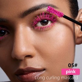Pink mascara for eyelashes Waterproof,Royal Eyelash Mascara Long lasting Charming Voluminous Cruelty Free Vegan Eye Makeup Eyelashes for Women (Pink)