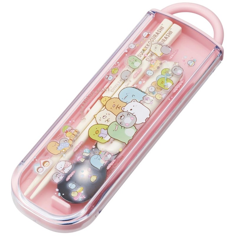 Skater CCA1AG-A Chopsticks and Spoon Set, Antibacterial, Sumikkogurashi, Mole House,
