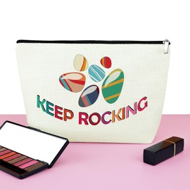 Mxrymvu Funny Geologist Gifts Makeup Bag Rock Collector Gifts for Women Travel Bag Gift for Geology Lover Cosmetic Bag Geology Themed Gifts Geology Student Gifts Zipper Pouch Keep Rocking