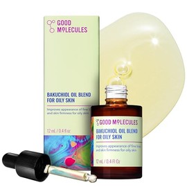 Good Molecules Bakuchiol Oil For Oily Skin 12ml / 0.40oz - Moisturizing, Firming, Anti-Aging, Antioxidant Facial Oil For Wrinkles, Fine Lines - Natural Skin Care For Face with Rosehip and Baobab Oil