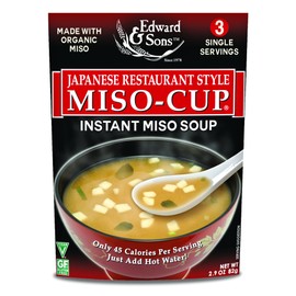 Edward & Sons Japanese Restaurant Style Miso-Cup - Instant Miso Soup Packets, Golden Vegetable Soup, Instant Soup Packets - 2.9 Ounce (Pack of 6)