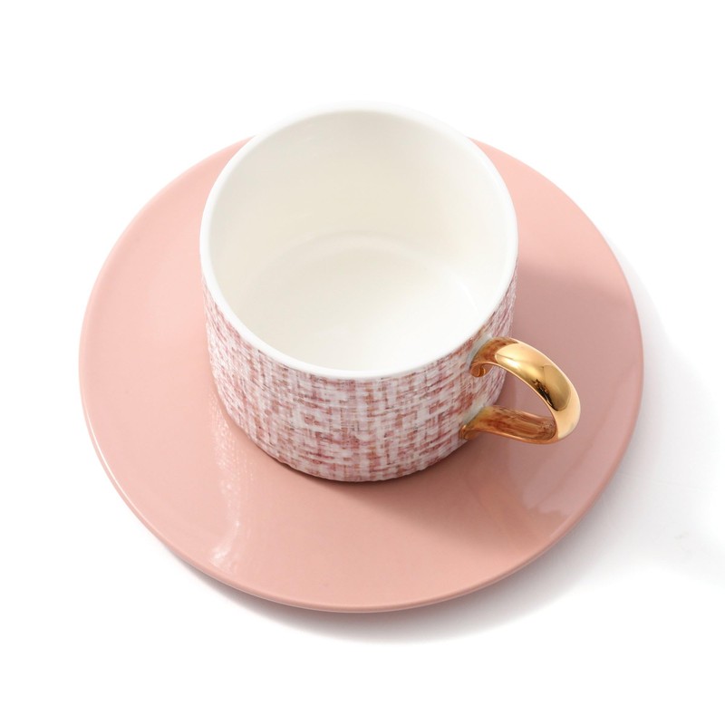 Francfranc Franc Tweed Cup and Saucer Pink