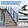 Muzata 8ft Black Aluminum Cable Railing Handrail Rectangular HL10