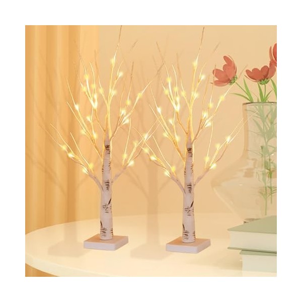 ChaneeHann LED Baum 2 Stück Baumlicht Mit 24 Warmweiß LEDs
