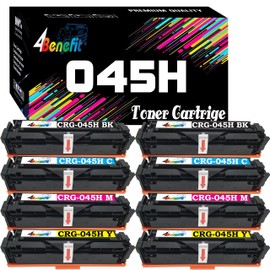 Dell (Set of 8) 4Benefit Compatible Replacement 045 045H Toner Cartridge Canon045H (2xKCYM) for Color imageCLASS MF632Cdw MF634Cdw LBP612Cdw MF632Cdw MF634C MF634Cdw LBP612Cdw Laser Printer