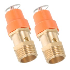 SHINEOFI 2pcs Safety Pressure Relief Valve for Air Compressor Full Spring Design Thread for Factory Workshops Construction Sites Reliable Sturdy Operation
