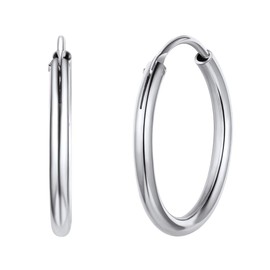ChicSilver 925 Sterling Silver 20mm Hoop Earring For Women Minimalist Jewelry