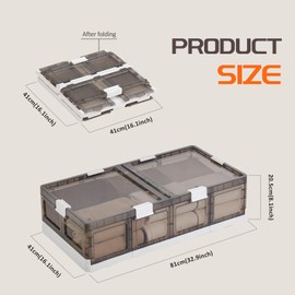 Jmudren 2-Pack Under Bed Storage Containers with Wheels - Stackable, Foldable Plastic Storage Boxes with Lids for Clothes, Shoes, Blankets - Perfect for Bedroom Organization and Dorms