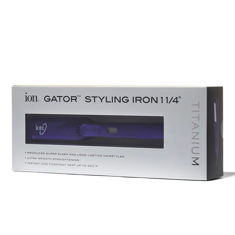 ion Titanium Gator Digital Flat Iron, 11/4 Inch, Straighten, Curl,