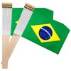 TSMD Brazil Stick Flag Brazilian Small Mini Hand Held Flags,5x8