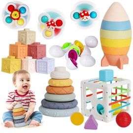 Dulsaera 6 in 1 Baby Toys 6 to 12 Months, Sensory Toys for Toddlers 1-3, Montessori Toys for 1 Year Old, 6 Month Old Baby Toys, Newborn Bath Toys for Infants 6-12 Months, 6 Month Old Baby Toys