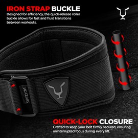 JAG GEARS Weight Lifting Belt | Adjustable Neoprene Powerlifting Belt | Back Lumbar Support | Gym Lifting Belt | Back Strength Training | Workout Lifting Belt for Men and Women Black (Black, S)