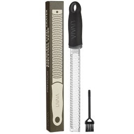 Parmesan Grater Stainless Steel: Premium Stainless Steel Grater with Stainless Steel Blade and Non-Slip Handle - Zester Grater, Cheese Grater and Nutmeg Grater - Kitchen Grater - Stainless Steel