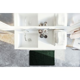 SONORO KATE Bathroom Rug,Non-Slip Bath Mat,Soft Cozy Shaggy Thick Bath Rugs for Bathroom,Plush Rugs for Bathtubs,Water Absorbent Rain Showers and Under The Sink (Green, 36"×24")