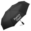 Huuraa Regenschirm Poetry Slam Schriftzug Geschenk 98cm Schwarz Doppelautomatik Poetry