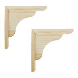 Mcredy 2 PCS Wood Shelf Bracket,7.09 Inch Triangle Wall Mount L Bracket Shelf Support,Wave Wooden Floating Shelf Supports Include Mounting Screw