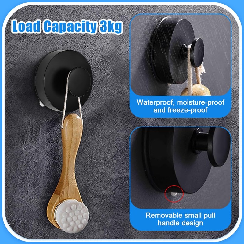 skytowards Pack of 2 Suction Cup Hooks, Suction Hooks with