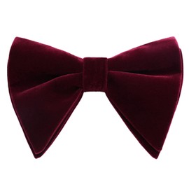LHXzizizi Velvet Bow Ties for Men, Mens Oversized Bow Tie Pre-tied Bowtie for Men Grooms Suit Tuxedo Wedding Party Business (Red)