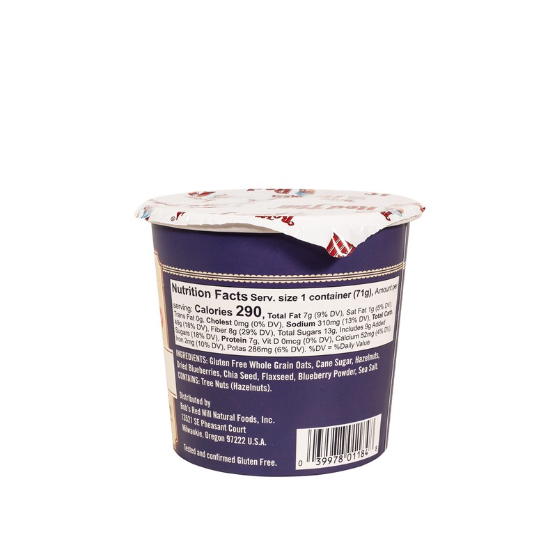 Bob's Red Mill GF Oatmeal Cup, Blueberry & Hazelnut, 2.5