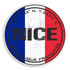 2 x 10cm Nice France Vinyl Sticker - French Flag Travel Sticker Luggage #20547 (10cm wide)