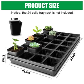 RooTrimmer 5 Pack Nursery Pot Tray, Carrying and Holding Plant Tray for Pot 24 Cell Carrying Holder Drainage Watering Plant Tray(Black)
