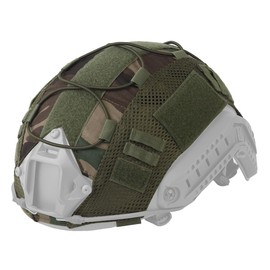 Tactical Helmet Cover, Camo Cloth Cover for Airsoft Fast Helmet with Velcro, Nylon Loops & Shock Cord for Military, Army, Hunting, Shooting, and Paintball Games, Size 10.2'x16.5'