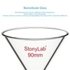 stonylab Glass Funnel, Thickened Borosilicate Glass Stemless Funnel with 90