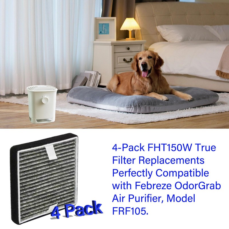 4 Pack FHT150W Replacement Filter For Febreze OdorGrab Air Cleaner