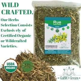 RUE Dried Herbs Ruda Seca, Ruda Graveolens, rue leaves and branches Natural Dried Tea Herbs, Ruda Rue Herbal Tea (8 Ounce)