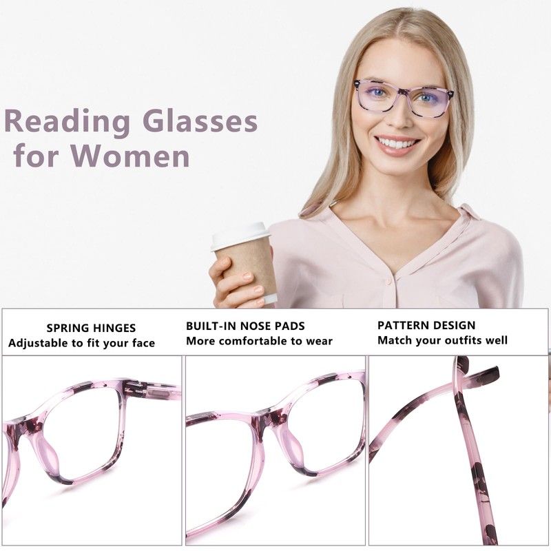 COJWIS 4 Pack Multifocus Progressive Reading Glasses for Women -