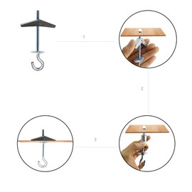 8 Packs Ceiling Hooks, Ceiling Hooks for Hanging Plants Swag Hooks Toggle Hooks with Screws and Toggle Wings for Ceiling Installation Wall Fixing