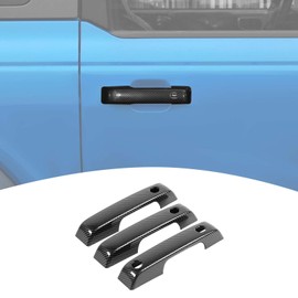 PDKLIN for Bronco Door Handle Cover Trim Carbon Fiber Fit for Ford Bronco 2021 up Carbon Fiber Exterior Accessories 3pcs