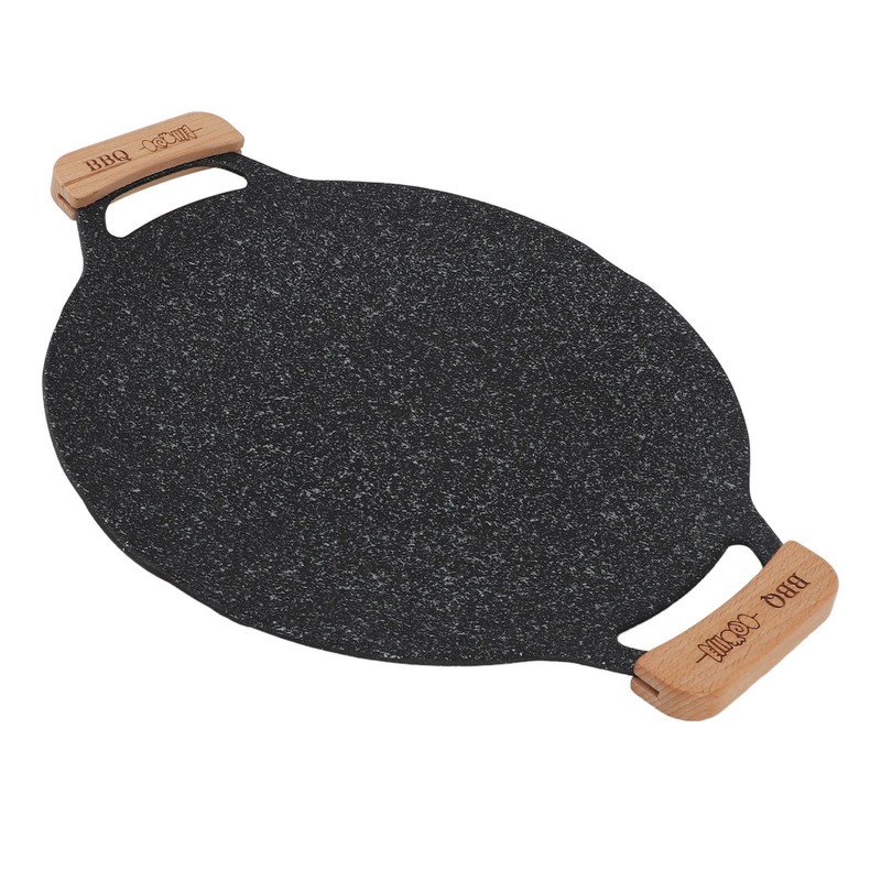 Round BBQ Grill Pan Metal Nonstick Grill Barbecue Plate Multifunctional